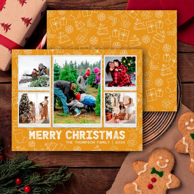 Navidades divertidos Doodle 5 Tarjeta de vacacione (Subido por el creador)