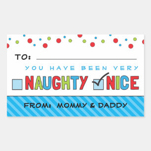 Navidades divertidos enumeran a Pegatinas travieso