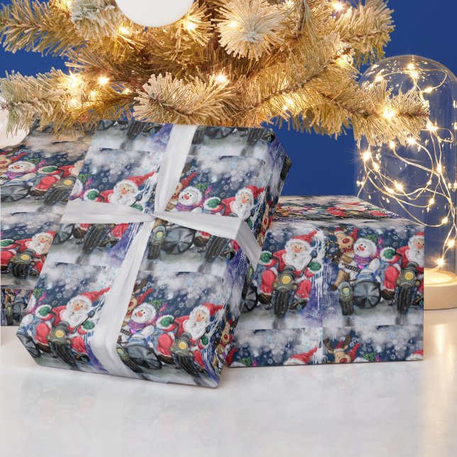 Navidades divertidos envuelven papel a amigos feli (Vacaciones)