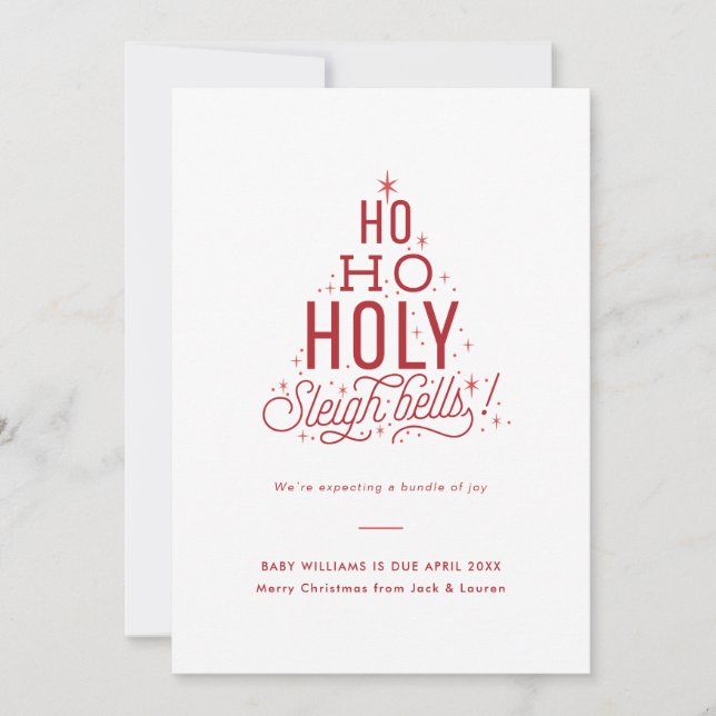 Navidades divertidos Invitación de embarazo Ho Hol (Anverso)