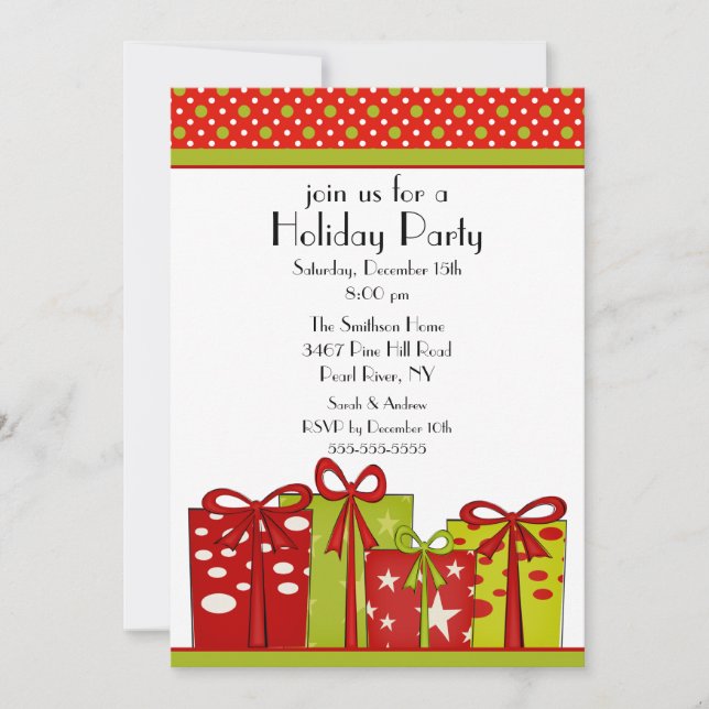 Navidades divertidos obsequian invitaciones de fie (Anverso)