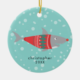 Navidades divertidos Ornamento de cerámica de tibu