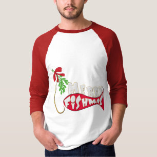 Navidades divertidos pescando camiseta - Merry Fis