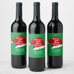 Navidades divertidos regalan etiquetas de vino per