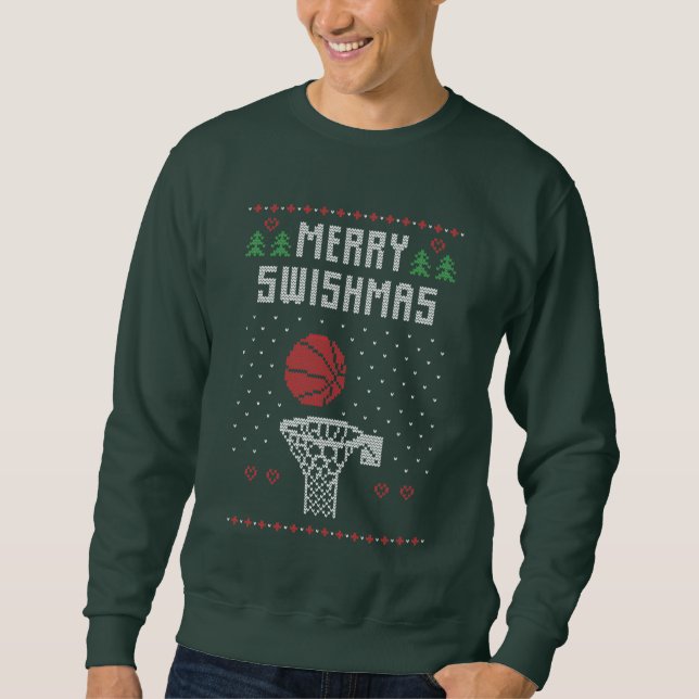 navidades divertidos suéter feo de baloncesto Swea (Anverso)