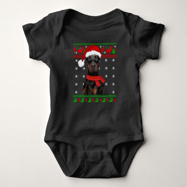 Navidades Doberman Dog Ugly Sweater Puppy Dog Love (Anverso)