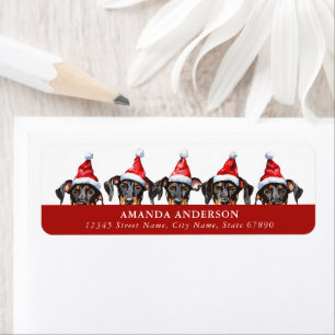Navidades Doberman Pinscher Retorno Etiquetas de d