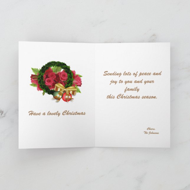 Navidades doblan tarjeta de felicitación doblada (Interior)