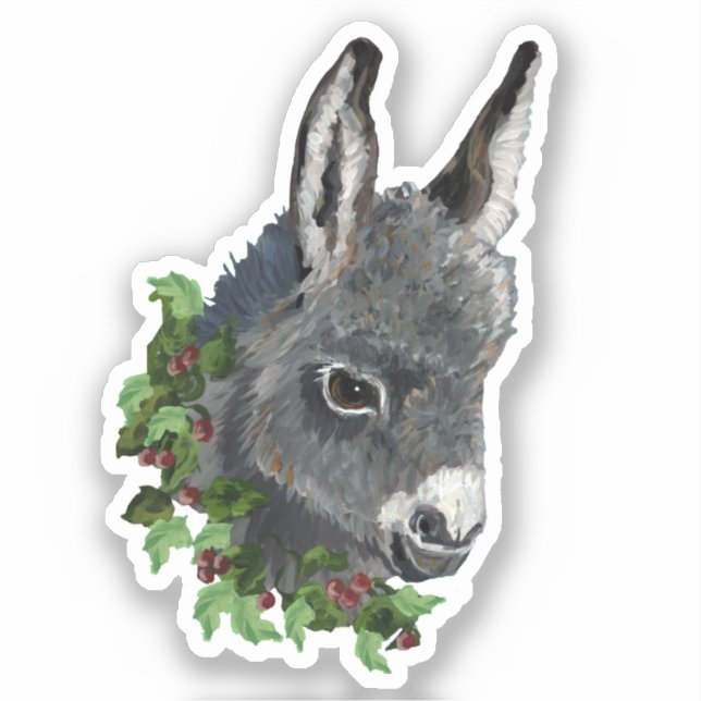 Navidades Donkey Vinyl Pegatina (Anverso)