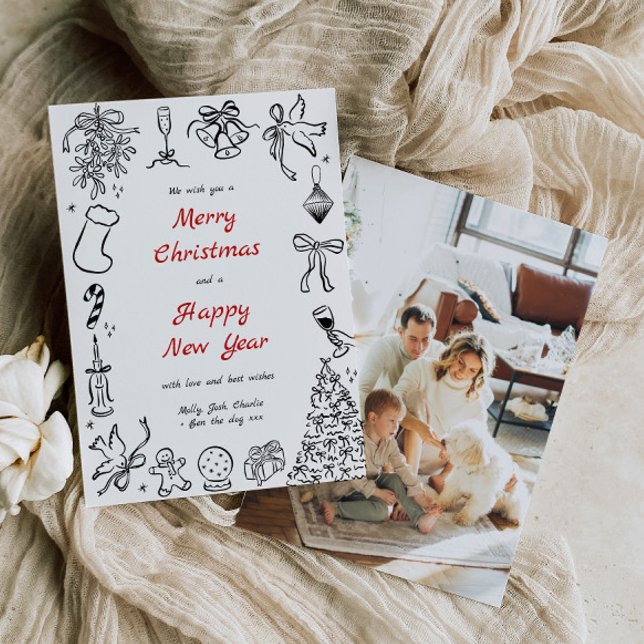 Navidades Doodle - Mano fotográfica de la tarjeta  (Subido por el creador)