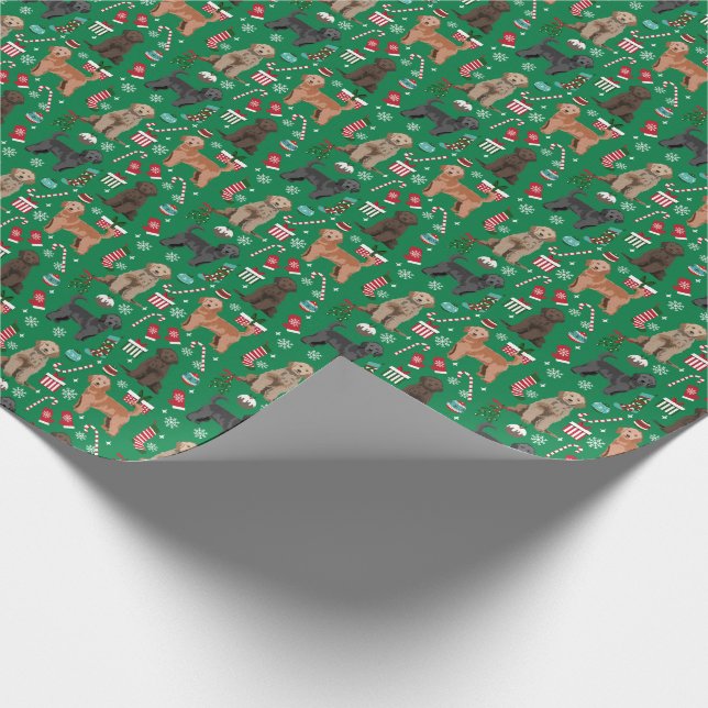 Navidades dorados envolver papel (Esquina)