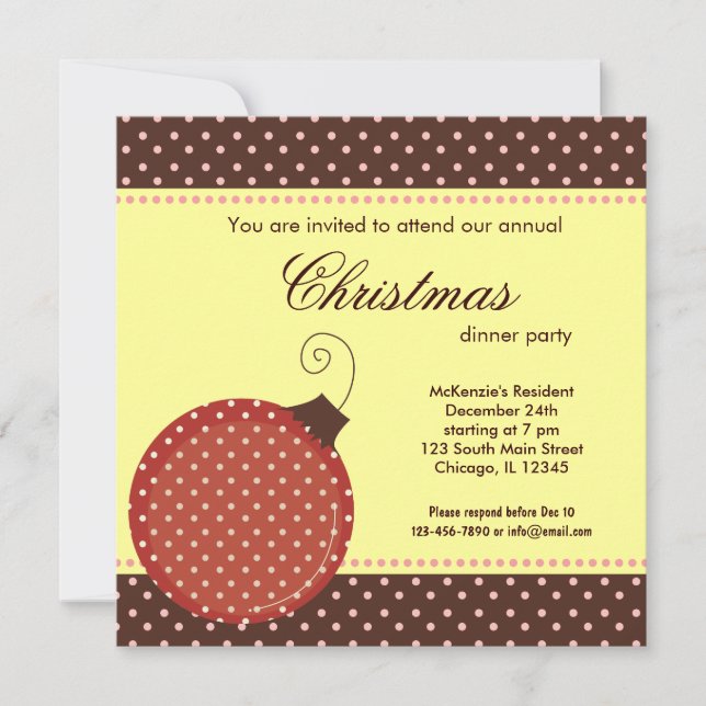 Navidades Dots cena Invitación (Anverso)