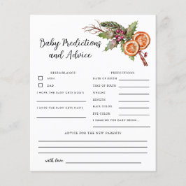 Navidades Ducha Predicciones de Bebé y Tarjeta de