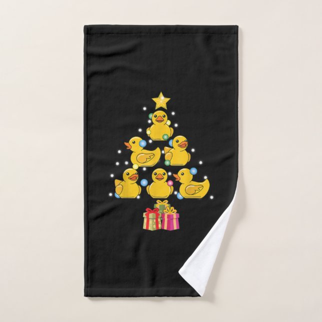 Navidades Duckie Quack, Árbol de Navidad de Duck (Toalla de mano)