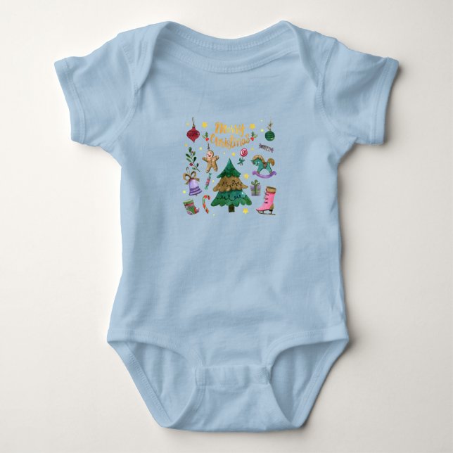 Navidades e invierno Design Baby Jersey Bodysuit (Anverso)