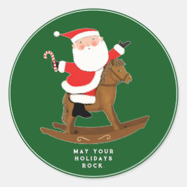 Navidades ecuestres Pegatina redondo clásico