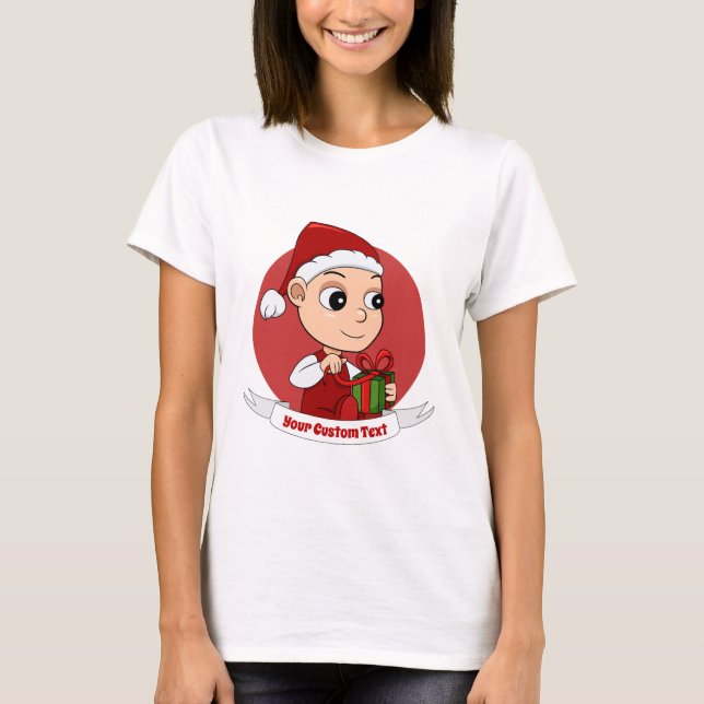 Navidades educados bebé personalizado camiseta (Anverso)
