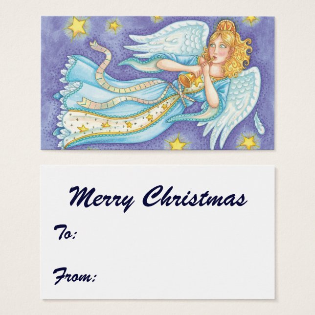 Navidades, el músico Ángel tocando su cuerno (Anverso y reverso)