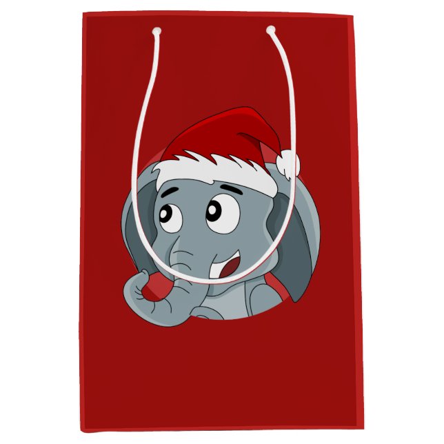 Navidades elefante personalizado bolsa de regalo m (Anverso)