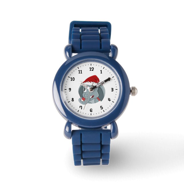 Navidades elefante personalizado reloj (Anverso)