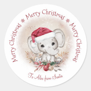 Navidades elefantes pequeños clásicos Pegatina red