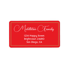 Navidades Elegante Etiqueta Blanca Roja de Tempora