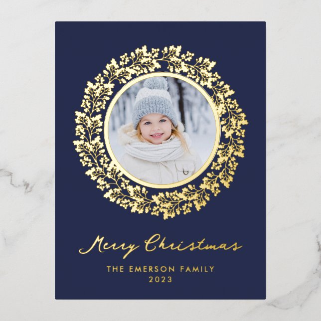 Navidades Elegante postal Relieve metalizado dorad (Anverso)