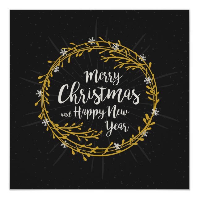 Navidades elegantes desean poster (Anverso)