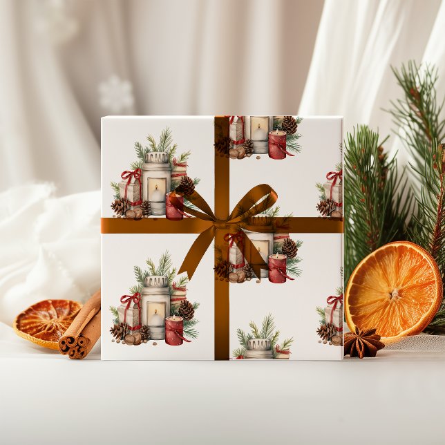 Navidades elegantes envueltos de papel en rojo y v (Subido por el creador)