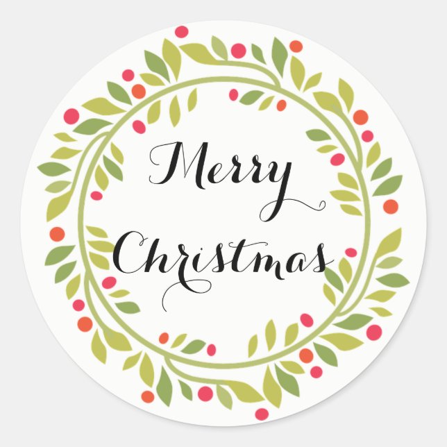 Navidades elegantes Wreath Pegatina (Anverso)