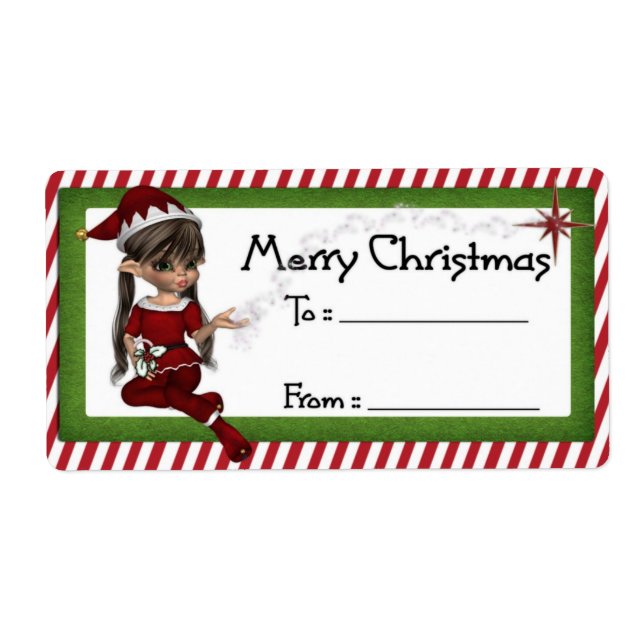 Navidades Elf D3 :: Etiqueta de regalo para Navida (Frente)