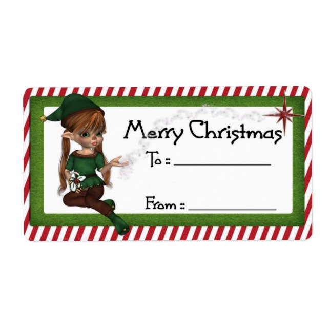 Navidades Elf D5 :: Etiqueta de regalo para Navida (Frente)