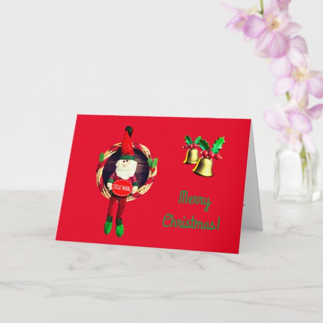 Navidades Elf, tarjeta plegada de 5" x 7" (Orquídea)