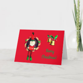 Navidades Elf, tarjeta plegada de 5" x 7"