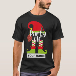 Navidades elfo fiesta de camisetas masculinas pers