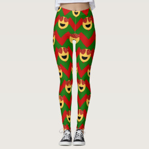 navidades emoji del ojo del corazón navidad leggin