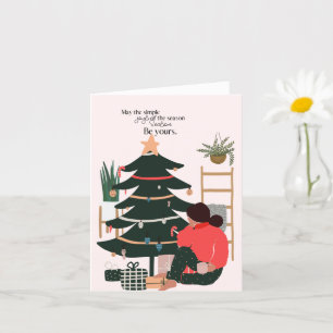 Navidades en blanco con tarjeta afroamericana