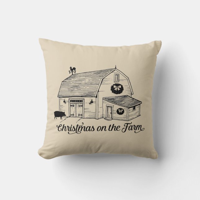Navidades en el Cojín decorativo agrícola (Anverso)