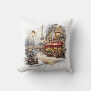 Navidades En El Cojín decorativo De París