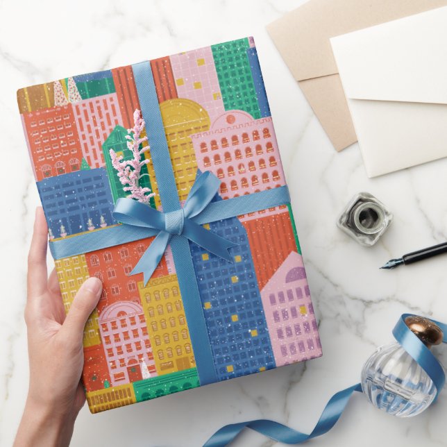Navidades en el colorido papel envolvimiento de la (Regalar)