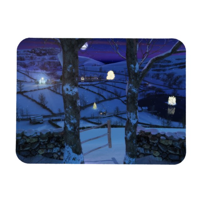 Navidades en el imán flexible de vidrio (Horizontal)