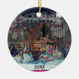 Navidades en el ornamento de la ventana de la tien