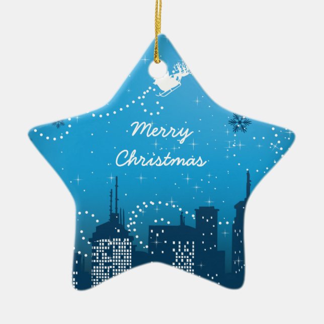 Navidades en el ornamento personalizado de la ciud (Frente)