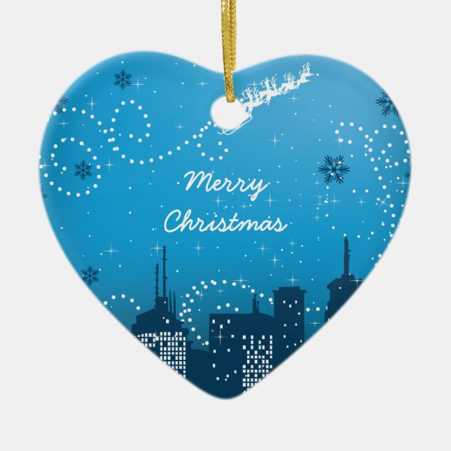 Navidades en el ornamento personalizado de la ciud (Frente)