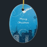 Navidades en el ornamento personalizado de la ciud<br><div class="desc">Navidades en el ornamento del personalizado de la ciudad.</div>
