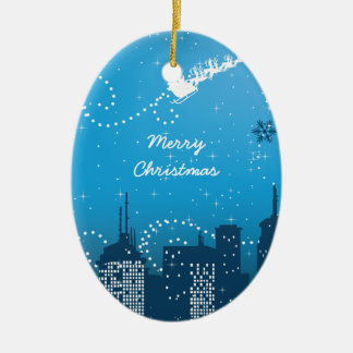 Navidades en el ornamento personalizado de la ciud