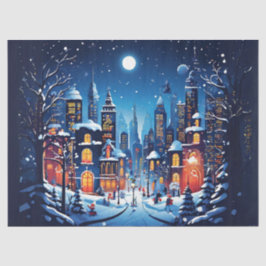 Navidades en el papel de dibujo de la ciudad