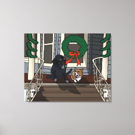 Navidades en el Porche delantero, lienzo envuelto