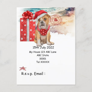 Navidades en julio con la tarjeta postal del perro