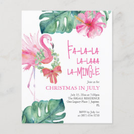 Navidades en julio Flyer Watercolor Flamingo